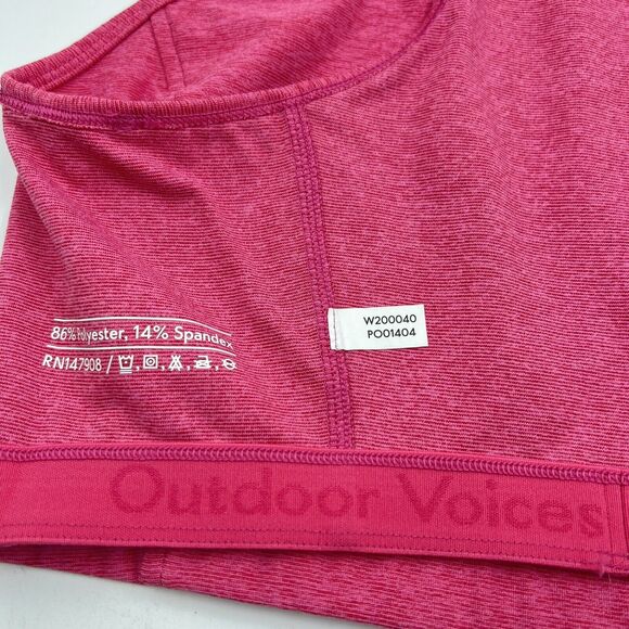 Outdoor Voices Sports Bra Small S Pink Racer back Pullover High Neck - Picture 5 of 6